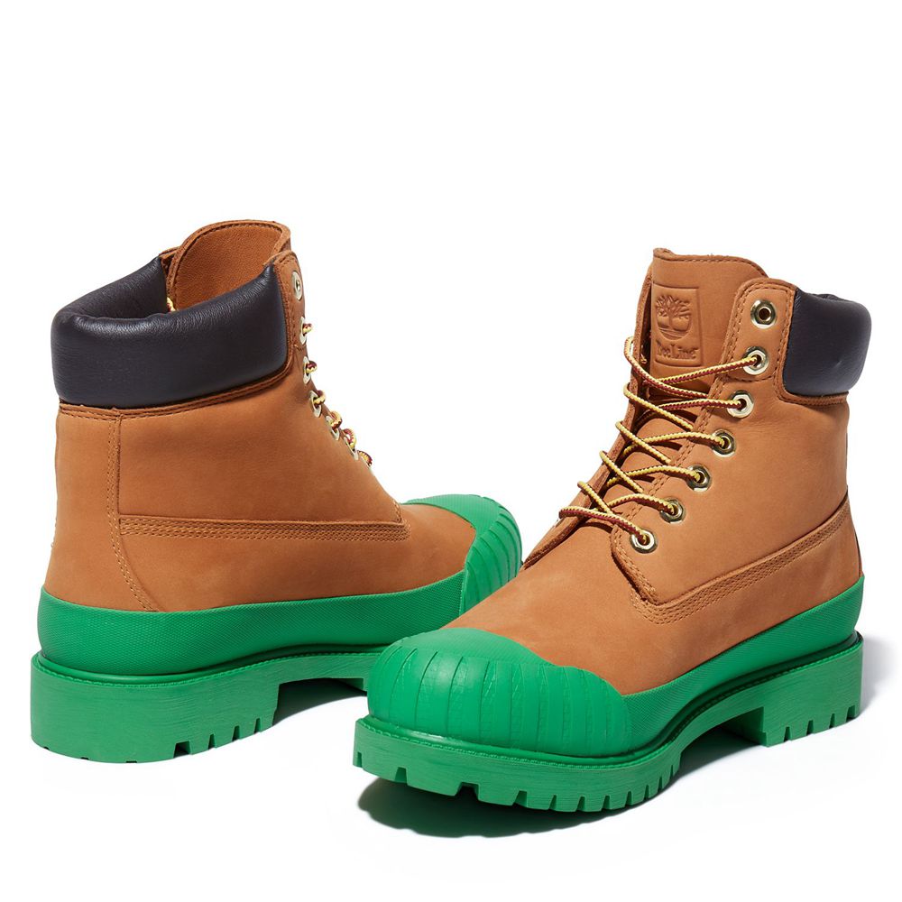 Bocanci 6-Inch Timberland Barbati Maro/Verzi - Bee Line X Waterproof Rubber Toe - Romania - DPJZBI19